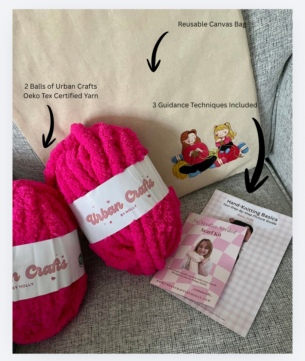 No Needles Needed DIY Hand-Knit Scarf Kit