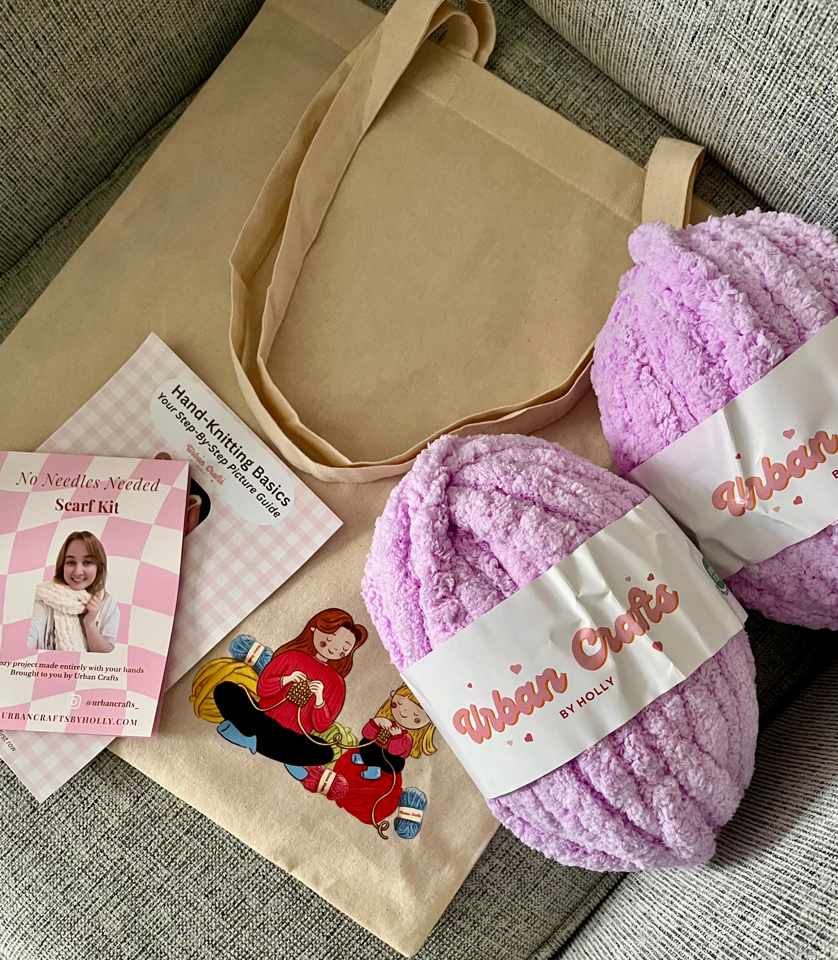 No Needles Needed DIY Hand-Knit Scarf Kit