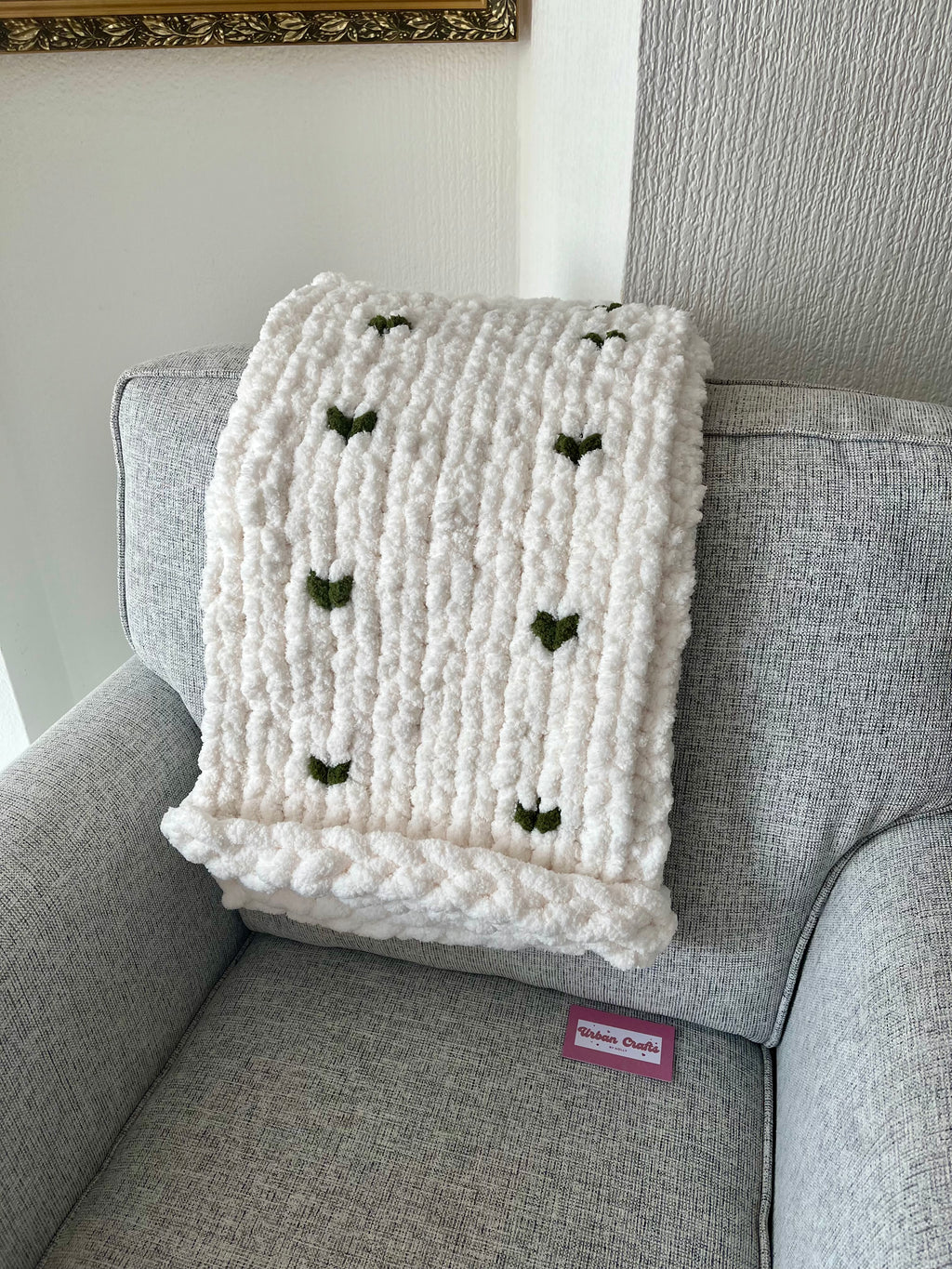 Heart Infused Chunky Hand Knit Blanket